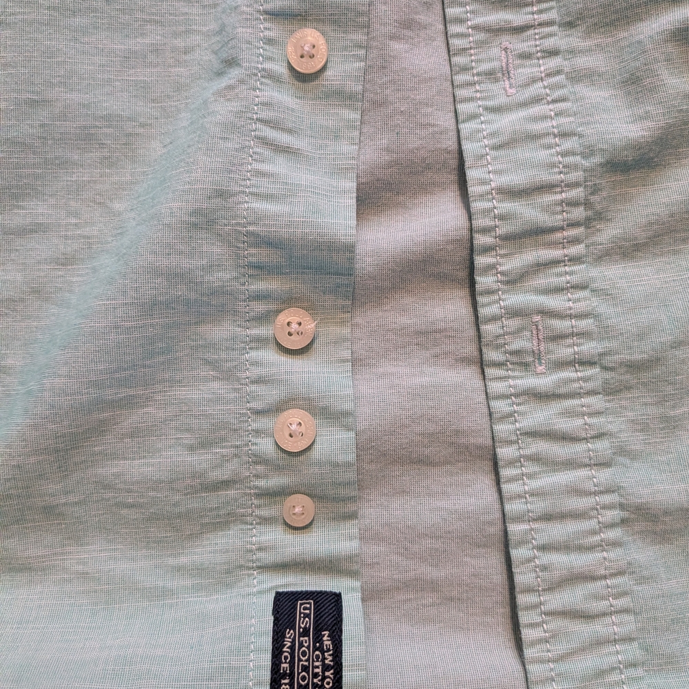 U.S. Polo Assn. Men's Light Green/Mint Shirt XXL - Picture 2 of 8